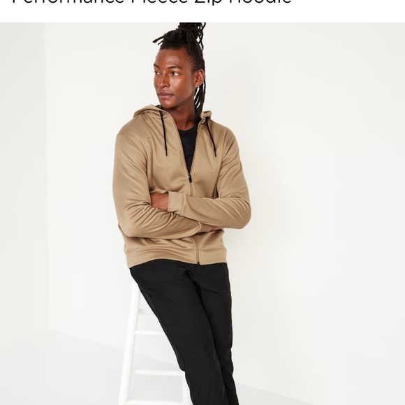NWT OLD NAVY Performance Fleece Zip Hoodie Color: A Stone's Throw - Picture 4 of 5